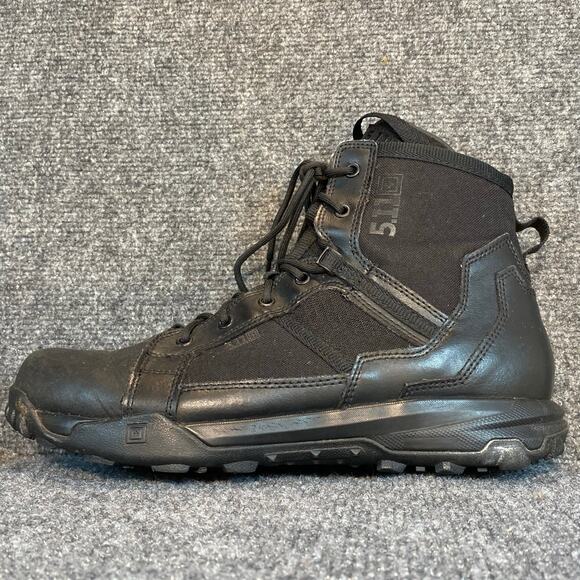 5.11 Tactical Mens 12 All Terrain Black Work Boots 6 Inch Side Zipper Military main image 2